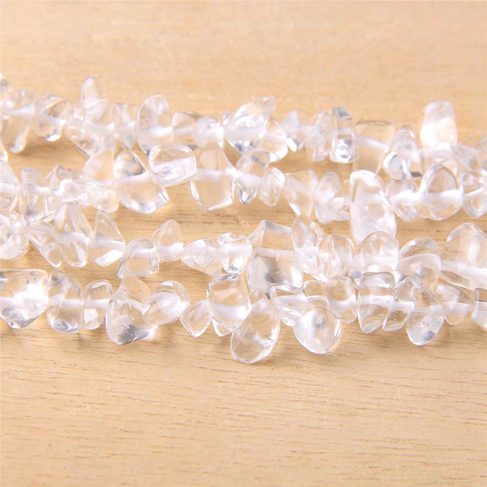 32 White Clear Crystal Chips Beads 58 mm Genuine White Etsy
