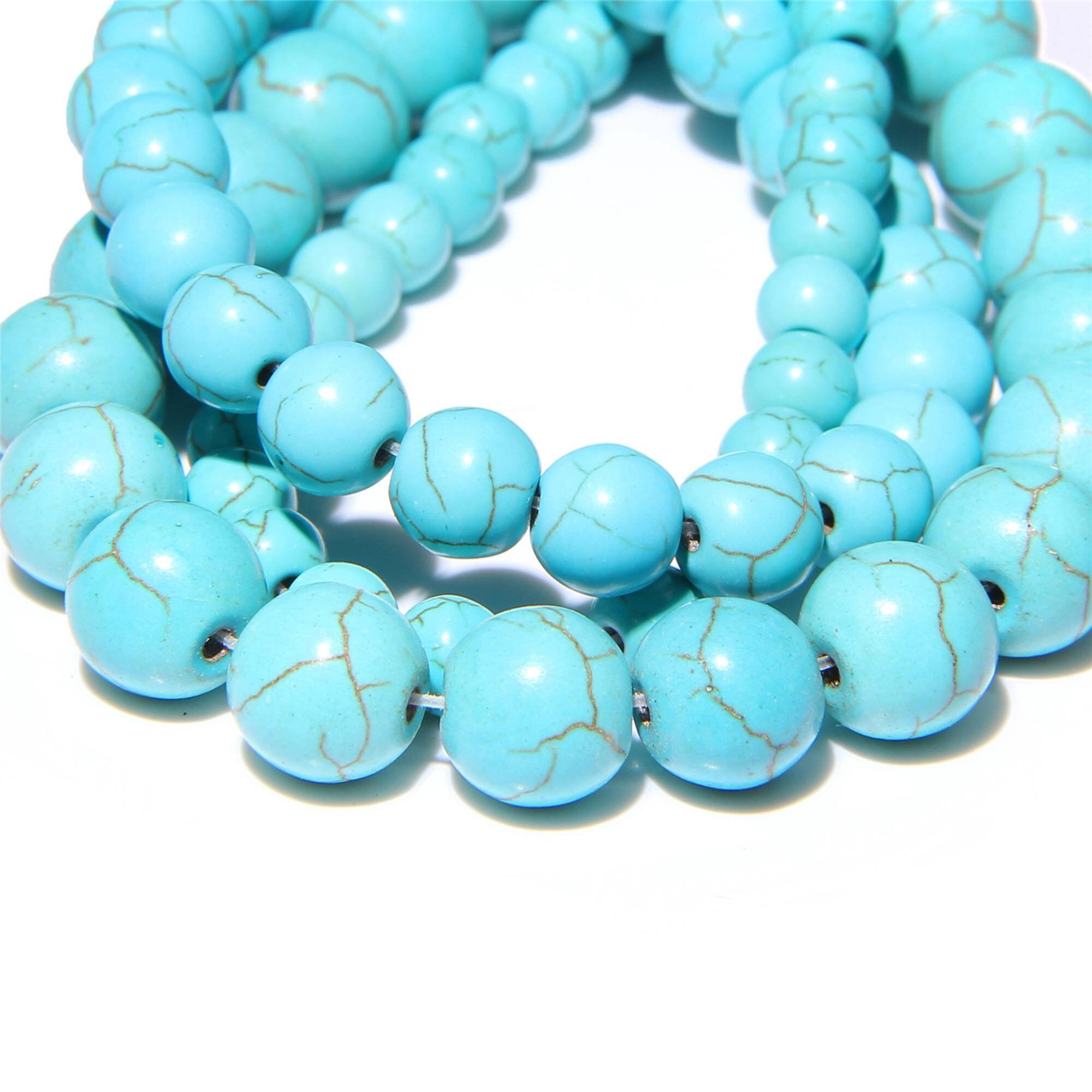 8 mm White Turquoise Beads Black Veins Turquoise Beads Etsy