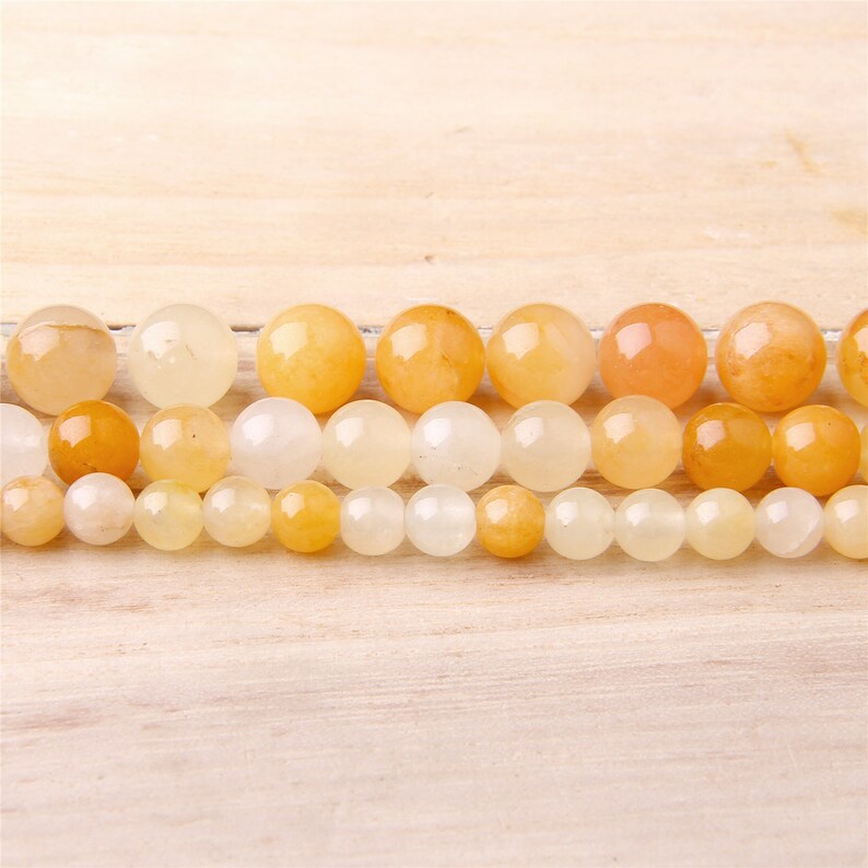 Natural Topaz Jade Beads Yellow Topaz Beads Round Smooth Etsy