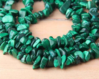 Natural Malachite Tumbled Drilled Beads Chips Stone Mixed 5-8 mm 20 pc Set 