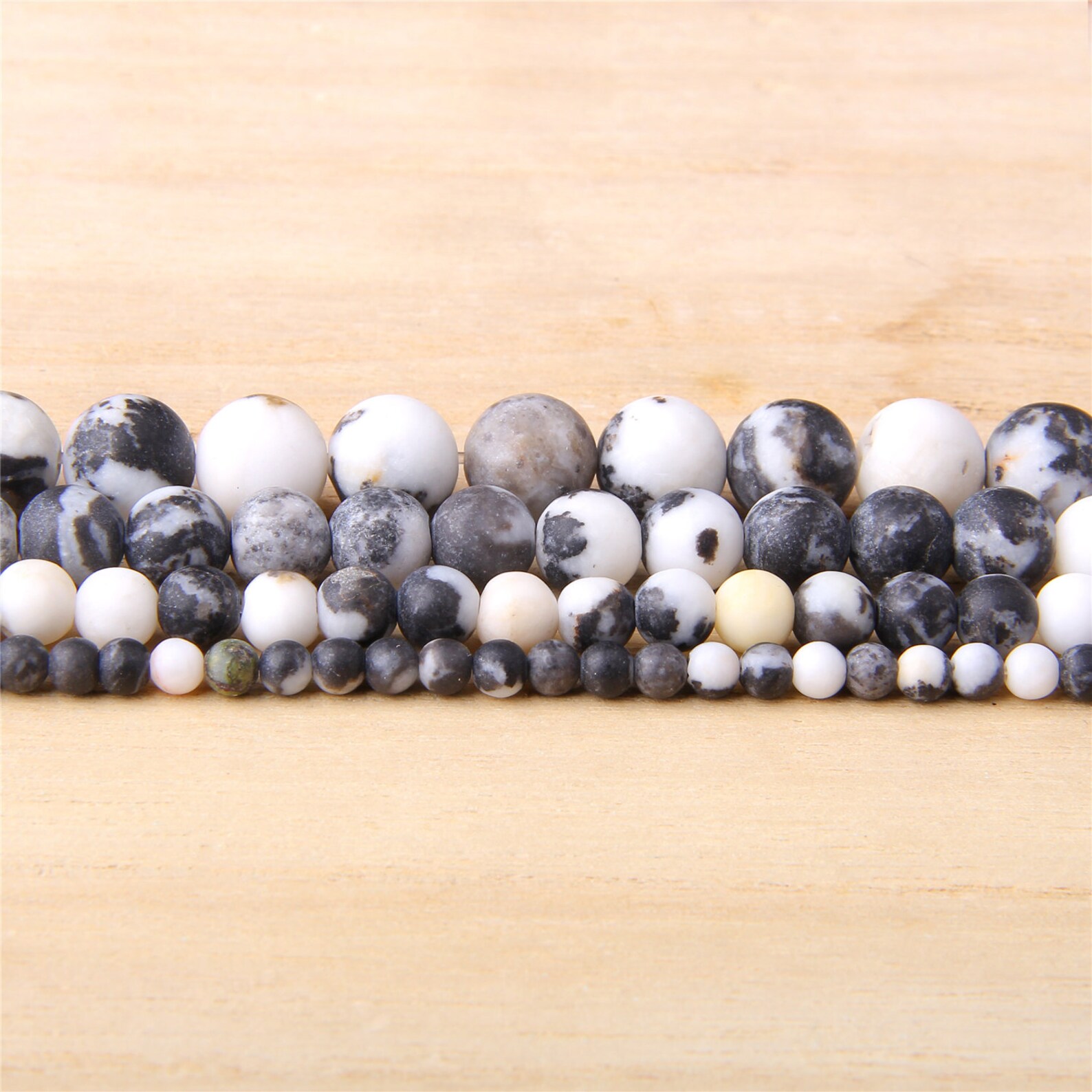 Black and White Zebra Stone Beads Raw Gemstone Round Zebra Etsy