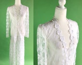 Vintage Jessica McClintock Bridal 80s Does 20s Sheer Lace Drop Waist Dress - Size Medium 1920s Style Dropped Waist 20s Style Bridal Dress