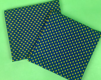 Vintage Blue and Yellow Calico Floral King Size Pillowcases - Set of 2, Cottagecore, Farmhouse