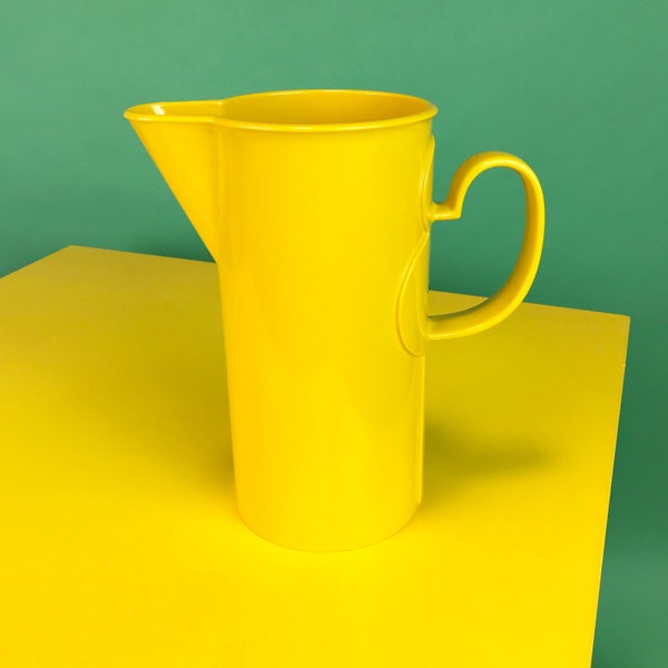 Vintage Dansk Yellow Plastic Pitcher by Gunnar Cyren - 2 qt | Danish Modern Space Age Design Kartell Era Kitchen Decor