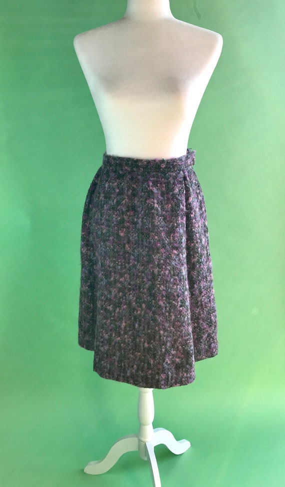 Vintage Early 60s Wool Boucle Skirt - Size XS | V… - image 2