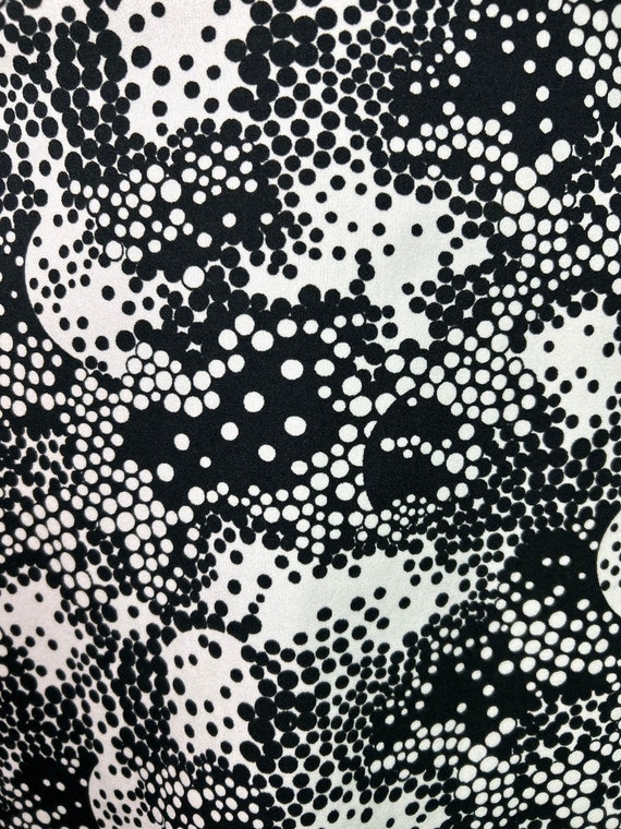 Vintage 70s Black and White Polka Dot Collared Dr… - image 4