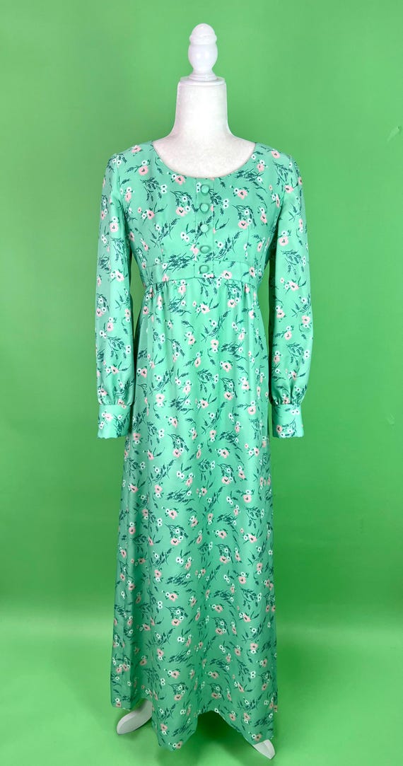 Vintage Pastel Green and Pink Floral Empire Waist Maxi Dress - Size XS |  Vintage Easter Dress Mint Green Floral Dress Spring Floral Dress - Etsy  Israel