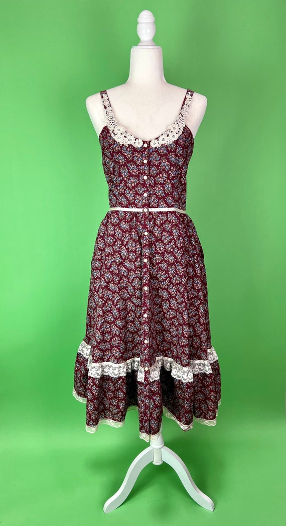 Vintage Gunne Sax Calico Dress and Quilted Jacket… - image 5