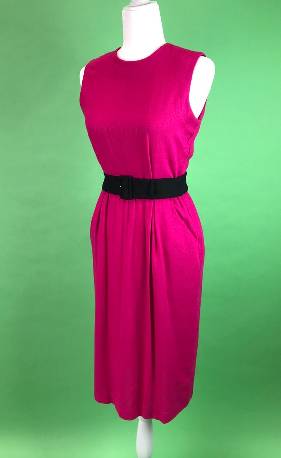 Vintage 80s Hot Pink Wiggle Dress - Size XS/S | B… - image 7