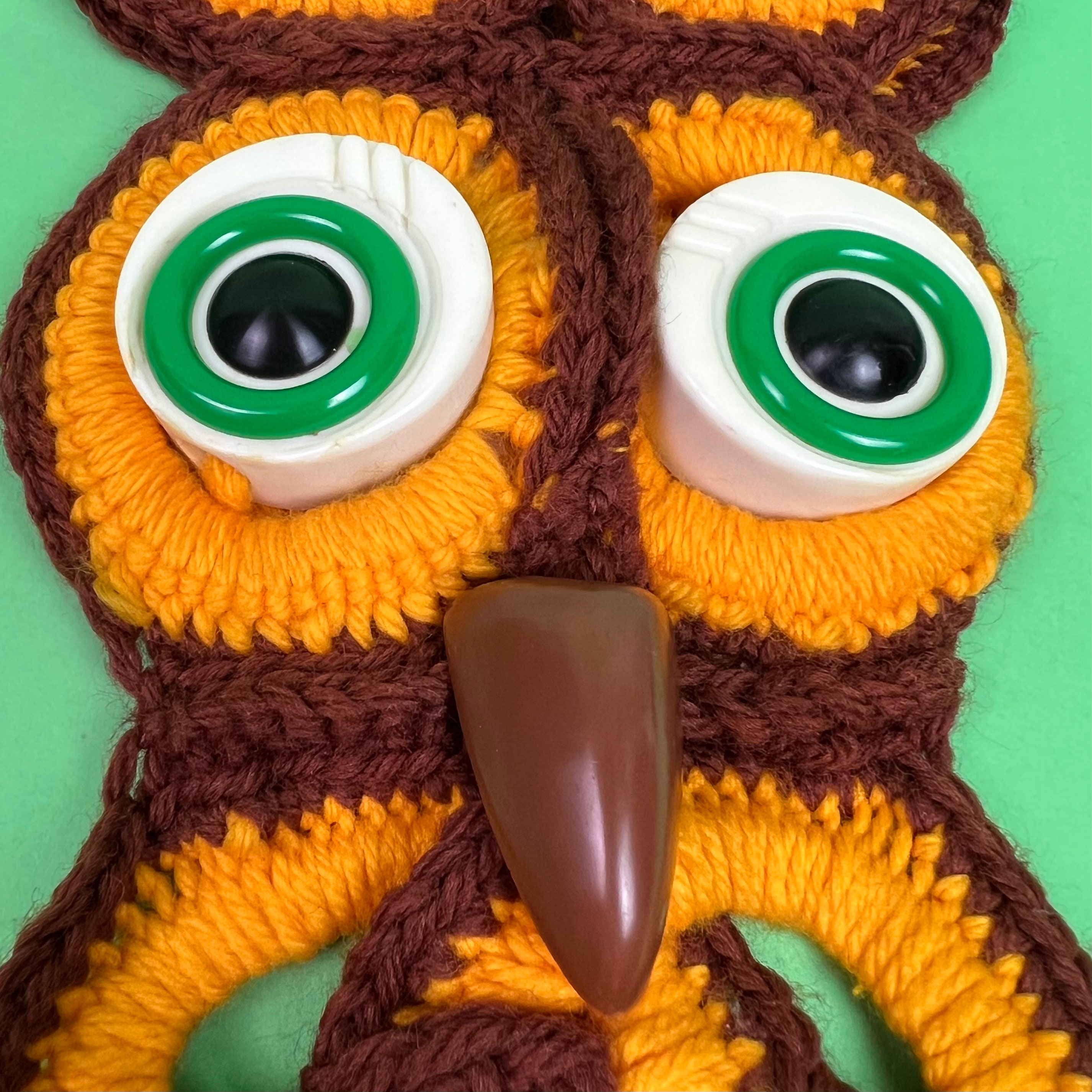 Vintage Crochet Owl Towel Holder Bathroom Kitsch Decor 70s Owl Decor ...