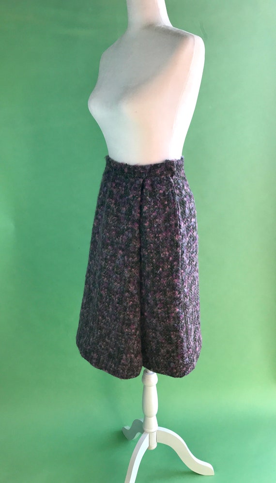 Vintage Early 60s Wool Boucle Skirt - Size XS | V… - image 5