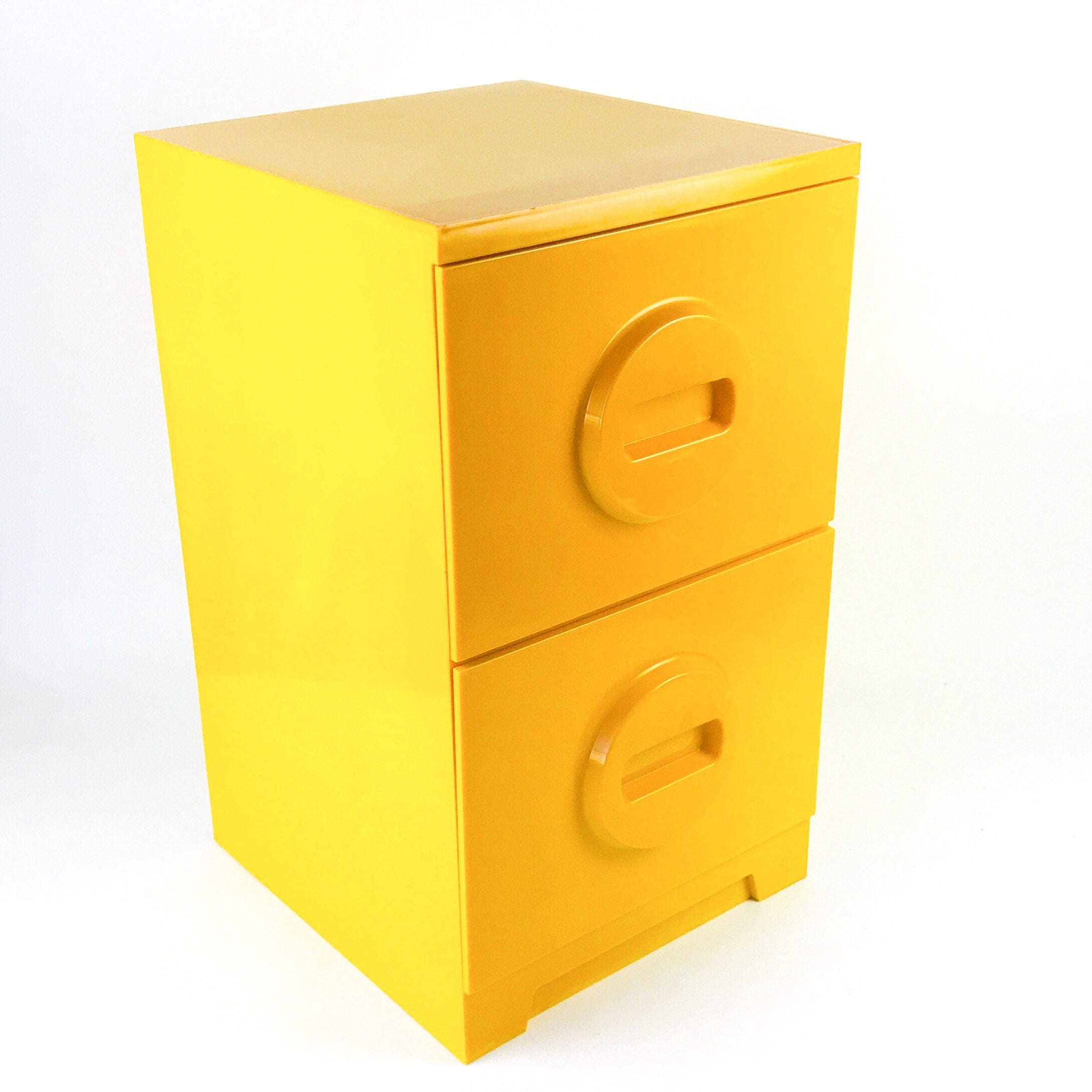 Vintage 1970s Space Age Yellow Filing Cabinet 70s Akro Mils Etsy