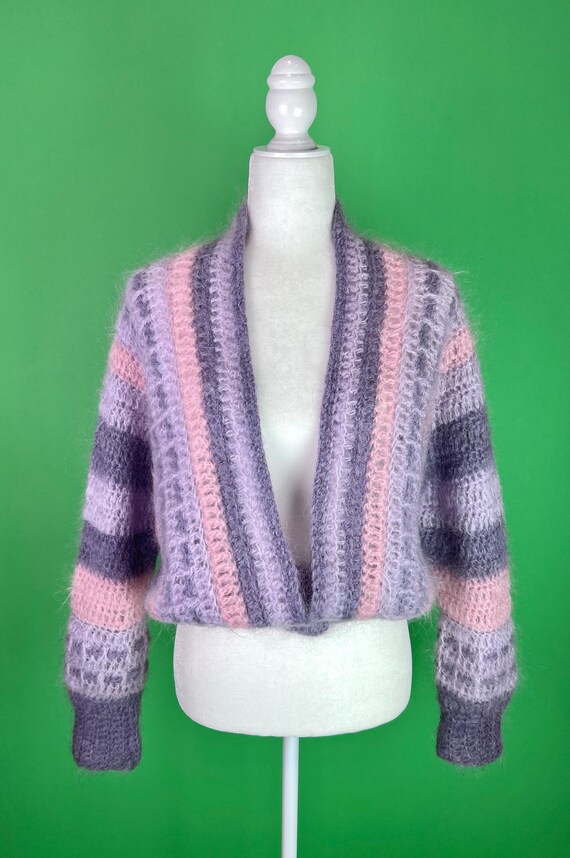 Vintage Lavender Pink Irish Mohair Crochet Cardigan Sweater Size Medium Vintage Pastel Aesthetic Sweater Kawaii Fairy Kei Fairycore Etsy UK
