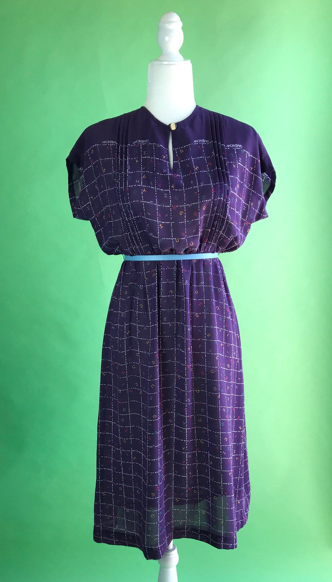 givenchy purple dress Wool Knee-Length Dress