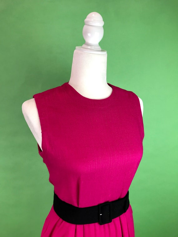 Vintage 80s Hot Pink Wiggle Dress - Size XS/S | B… - image 4