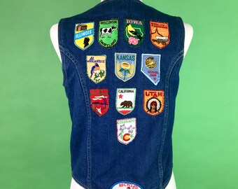 80年代　ビンテージワッペン　バイカー　MCベスト ヴィンテージ 70年代 80年代 デニム バイカーベスト（モーターサイクル