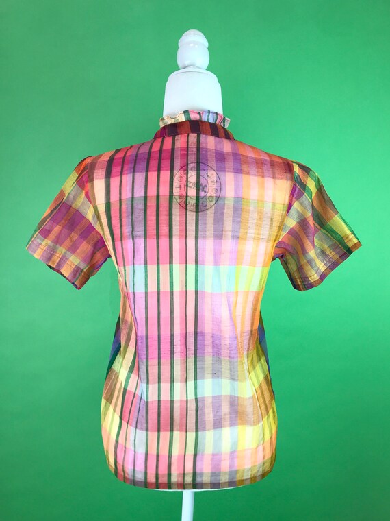 Deadstock Vintage 70s/80s Sheer Ruffled Rainbow P… - image 4