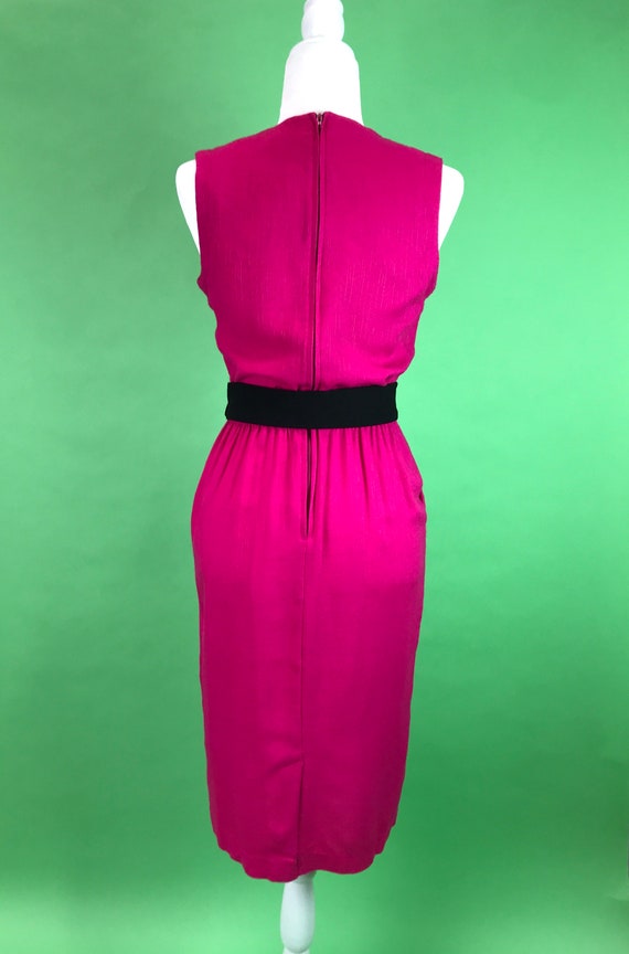 Vintage 80s Hot Pink Wiggle Dress - Size XS/S | B… - image 6