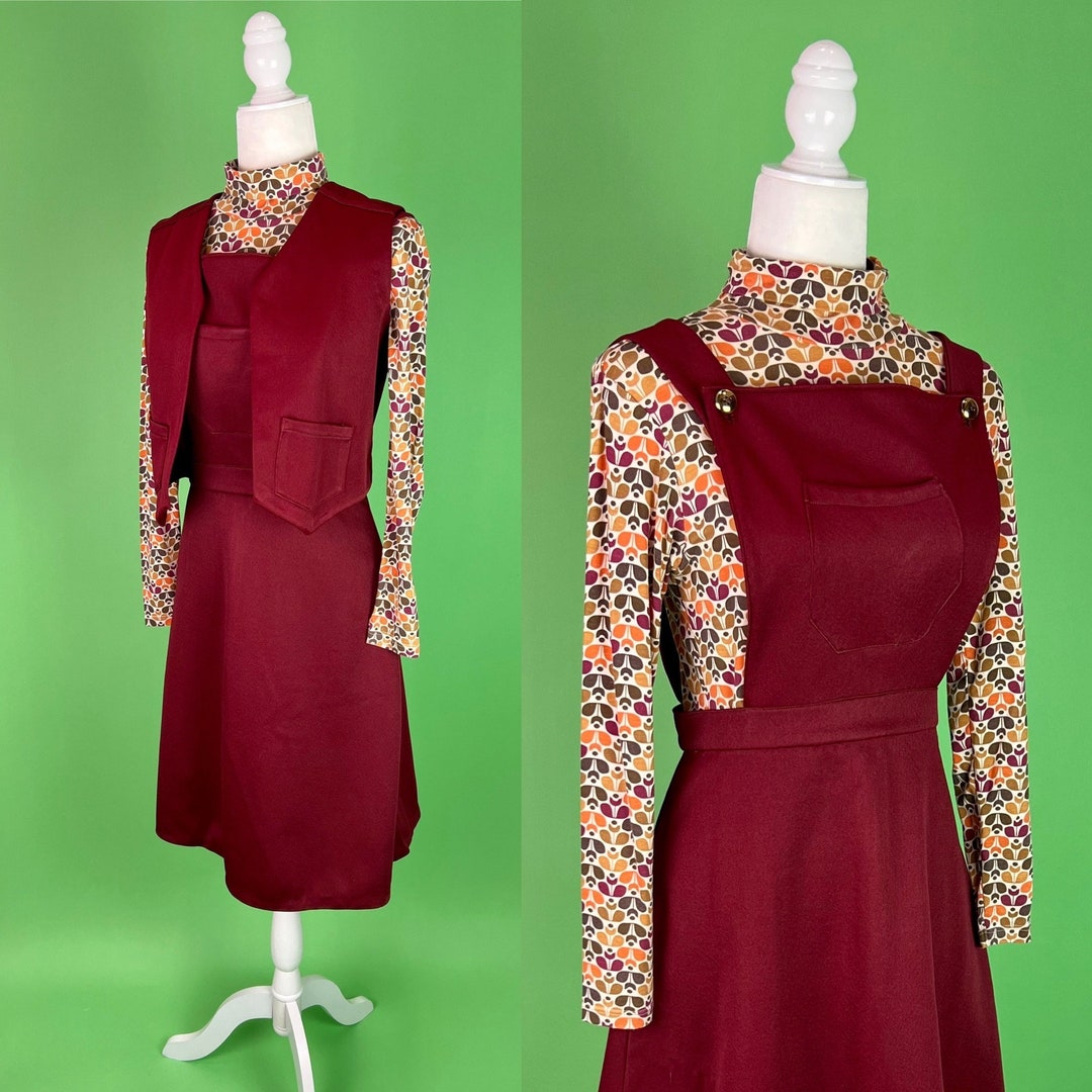 Asda burgundy pinafore Clearance