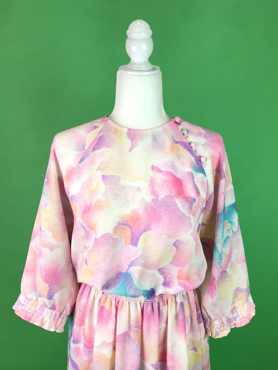 Vintage 70s/80s Pastel Cotton Candy Clouds Secret… - image 3