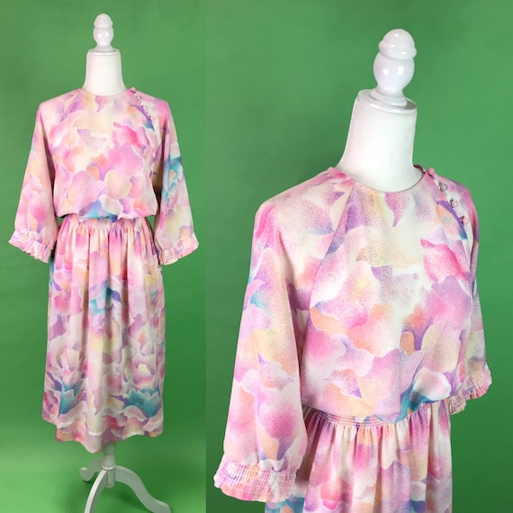 Vintage 70s/80s Pastel Cotton Candy Clouds Secret… - image 1