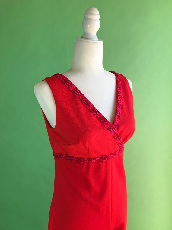 Vintage 70s Red Wide Leg Jumpsuit - Size Small | … - image 6