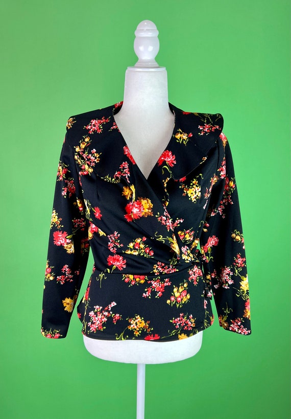 Vintage shirt black floral - Gem