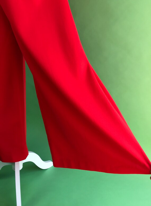 Vintage 70s Red Wide Leg Jumpsuit - Size Small | … - image 5