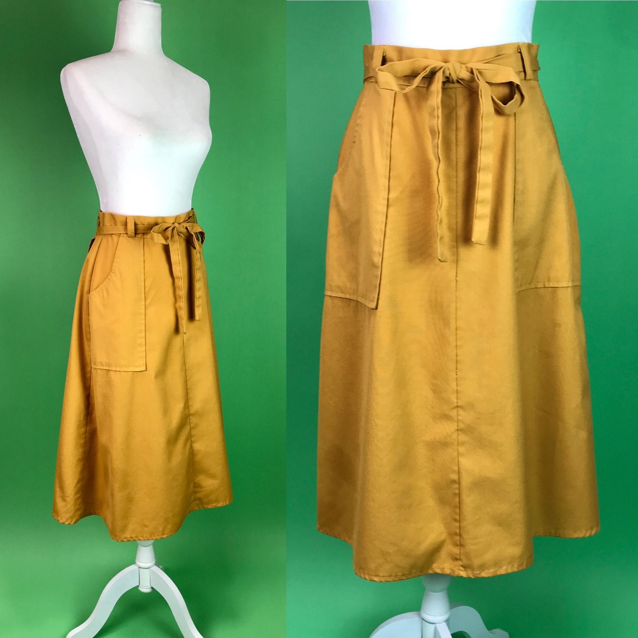 Mustard yellow 70s skirt cheap