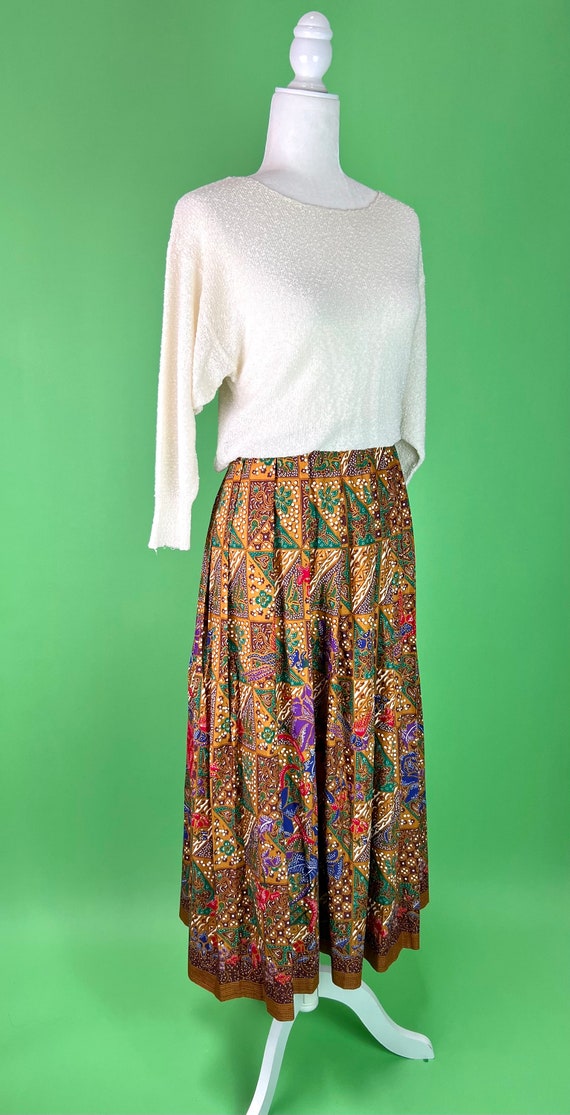 Deadstock Vintage 80s Liz Claiborne Batik Pleated… - image 7