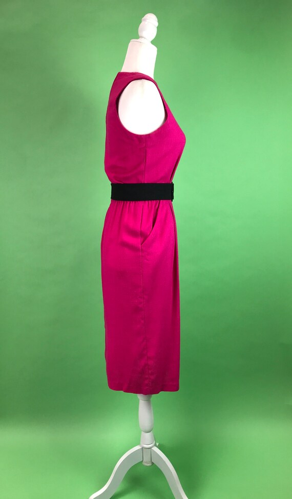 Vintage 80s Hot Pink Wiggle Dress - Size XS/S | B… - image 5
