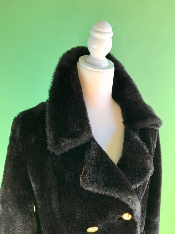 Vintage Dark Chocolate Brown Faux Fur Coat - Size… - image 2