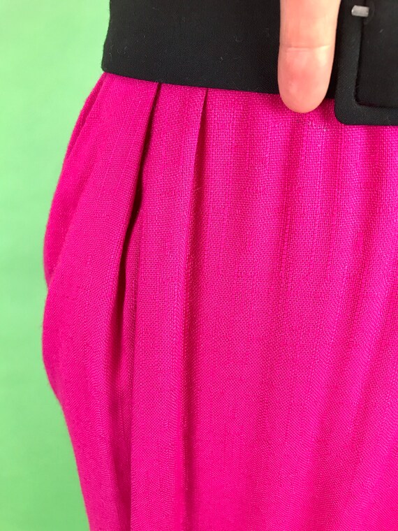 Vintage 80s Hot Pink Wiggle Dress - Size XS/S | B… - image 9