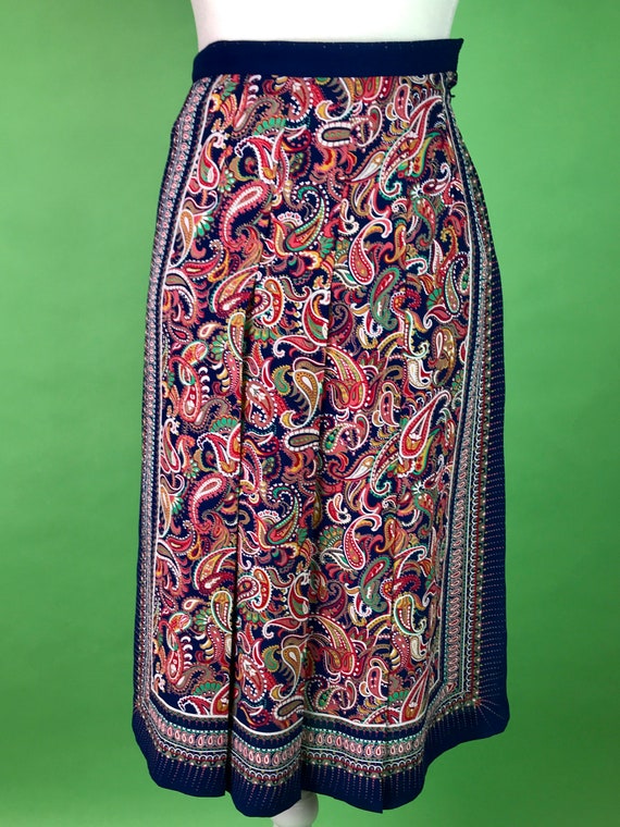 Vintage Paisley Skirt and Blouse Set with Belt - … - image 6