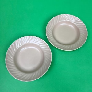 Vintage Franziskaner Ware Coronado Swirl Dessertschalen Obstschalen - 2er Set | Frühling Pastell Geschirr | 1940er/50er Jahre Pastell Rosa Geschirr
