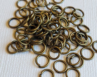 76pc 6mm Jump Rings, Antique Bronze Tone Open Jump Rings - RG655