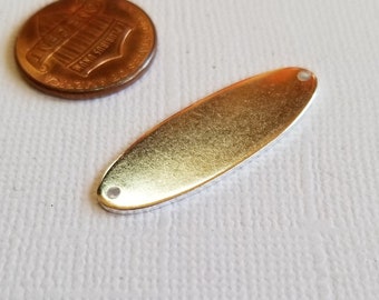 Sterling Silver Plated Oval Stamping Blank with 2 Holes (32.5x11.5mm) - SB545