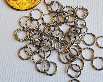 55pc Stainless Steel Jump Rings - 6mm Open Round Connectors - RG656