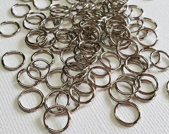 112pc Silver Alloy 9mm Open Jump Rings: Lead and Nickel Free - RG609