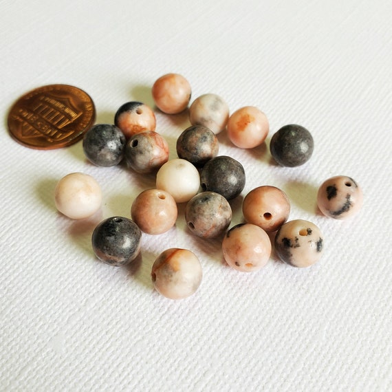 8mm Pink Zebra Jasper Beads Natural Gemstone Beads 19pc Etsy UK