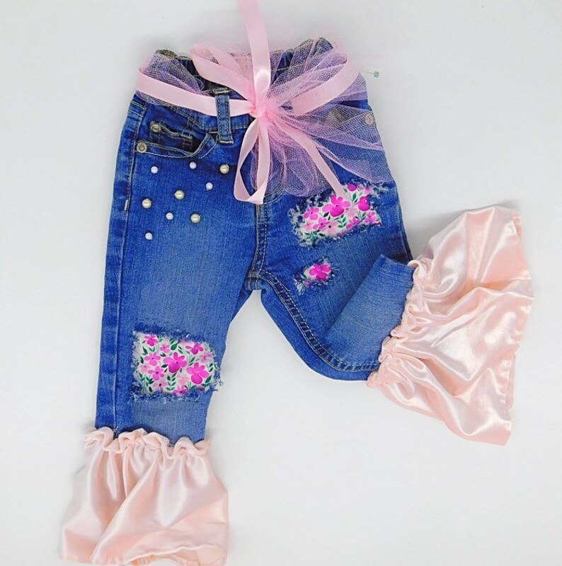 Baby Bell Bottoms Jeans Bell Bottoms for Girls Distressed Etsy