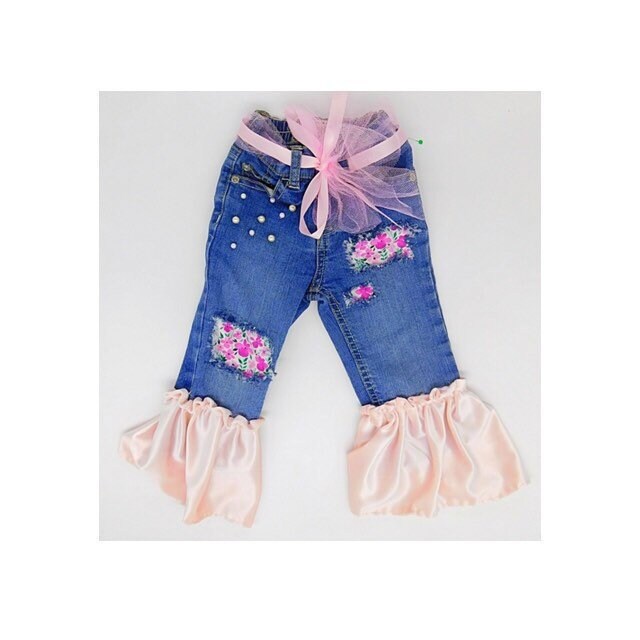 Baby Bell Bottoms Jeans Bell Bottoms for Girls Distressed Etsy