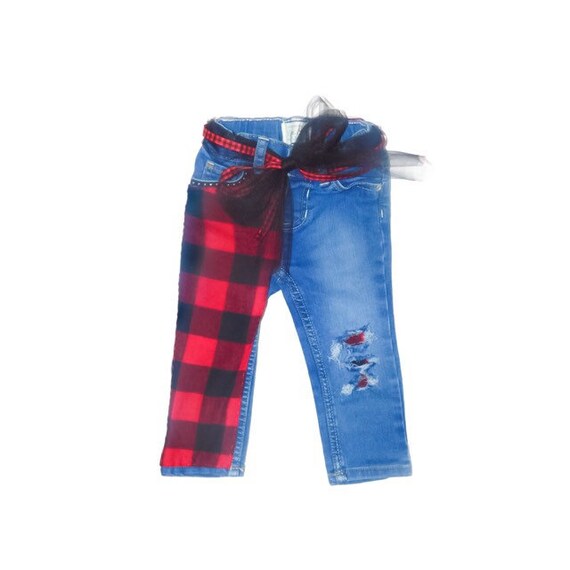 Buffalo Plaid Jeans Baby Girl Pants 