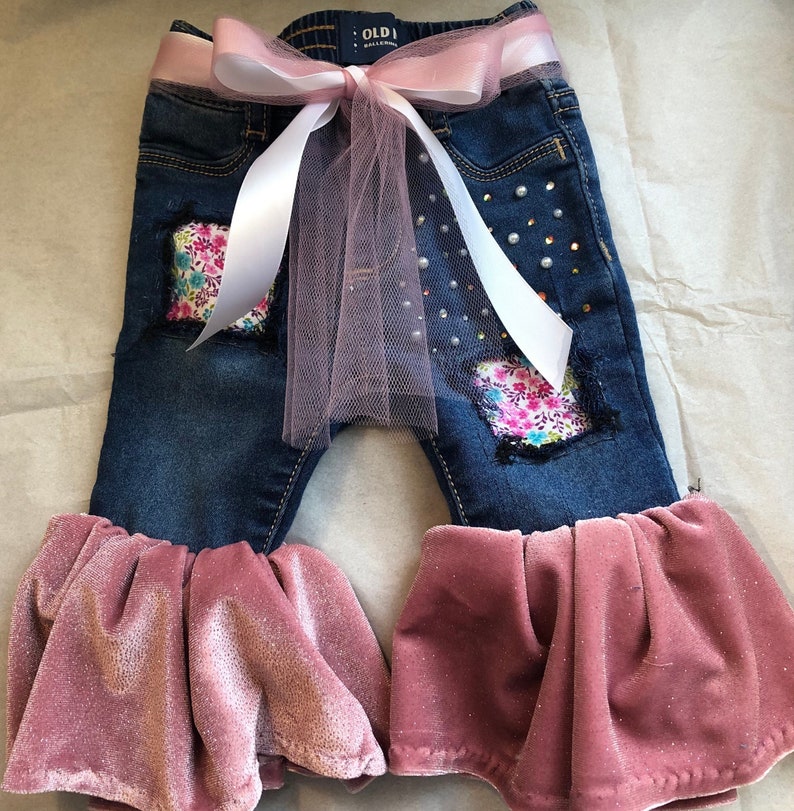 Baby Bell Bottoms Jeans Bell Bottoms for Girls Distressed Etsy