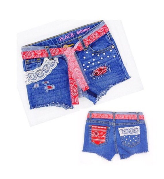 Bandana jean shorts Clearance