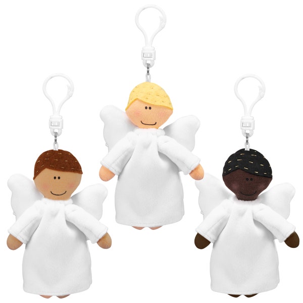 Angel plush backpack keychain for kids cool cute accessories for girls and boys guardian angel Easter gift for kids  party favor for kids