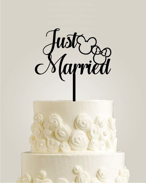 Just Married Cake Topper Unique Wedding Cake Toppers Mickey Etsy