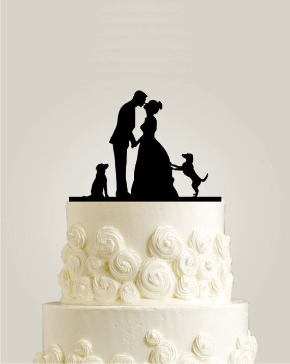 Wedding Cake Topper 2 Dogs Cake Topper For Wedding Dog Etsy