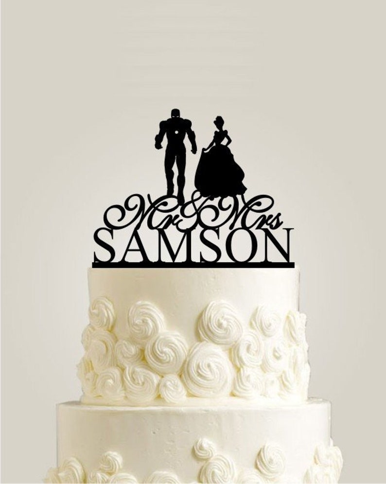 Iron Man And Cinderella Wedding Cake Topper Super Hero Cake Etsy