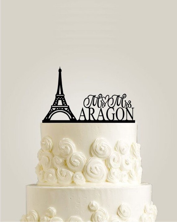 Mr And Mrs Wedding Cake Topper Eiffel Tower Cake Topper With Etsy